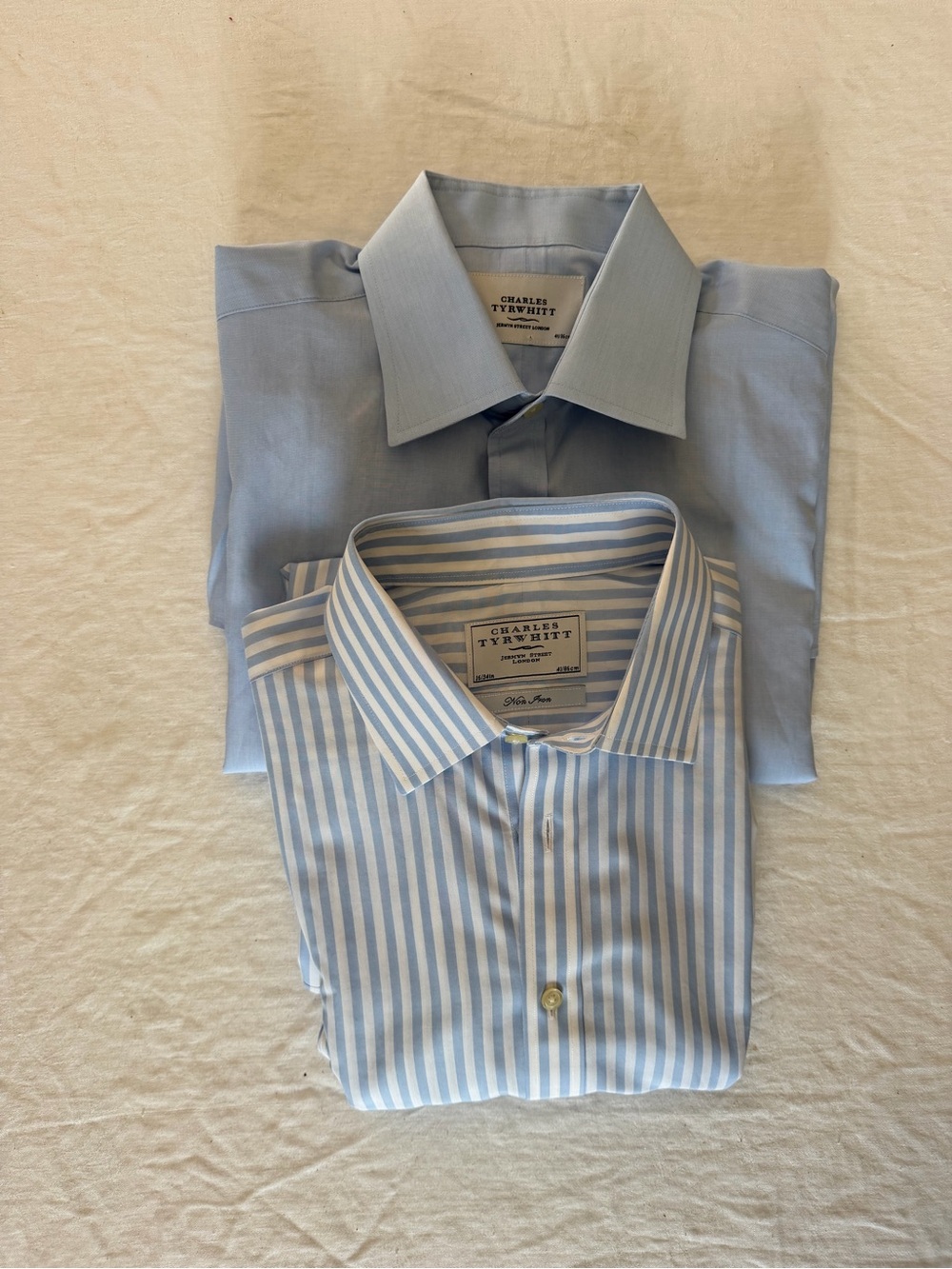 Two Charles Tyrwhitt Dress Shirts Long Sleeve Button Front Size 16 3/4 Neck